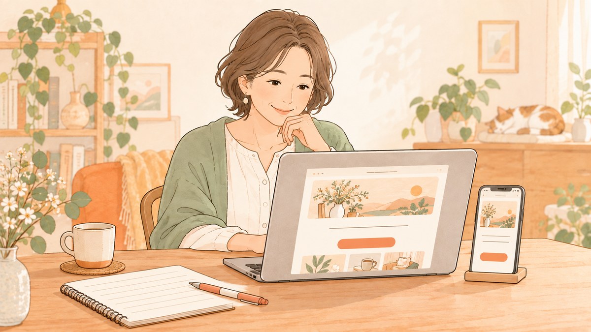 パソコンとスマホに表示された申込・販売ページのイメージ