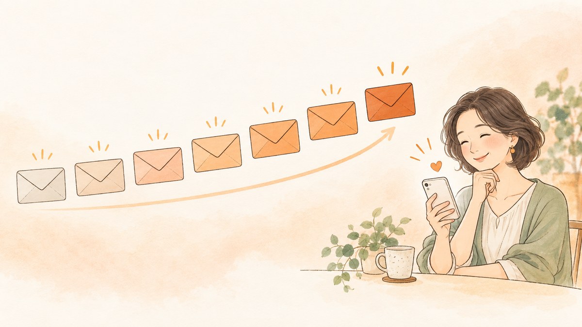順番に届くステップメールのイメージ